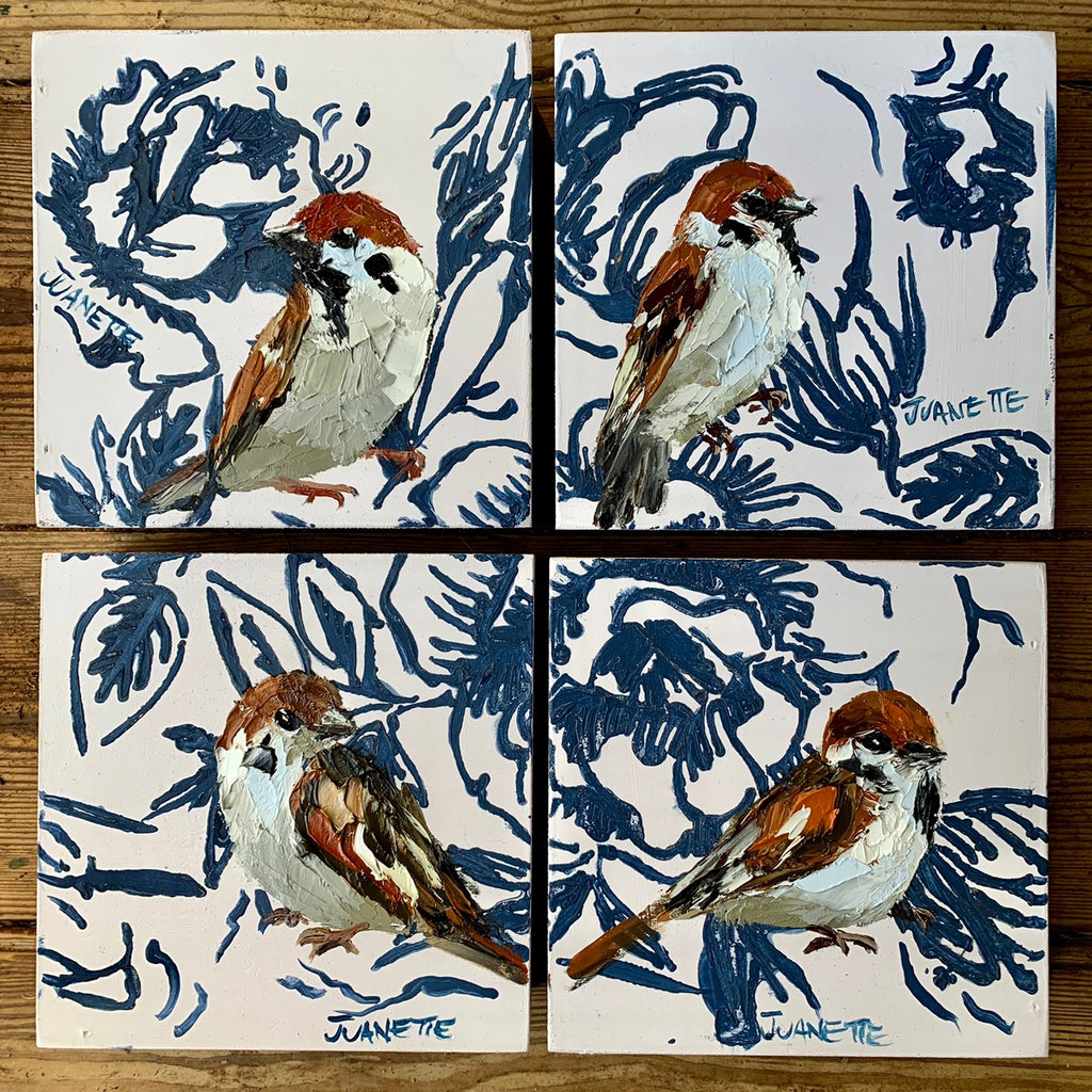 Quartet of Sparrows 1