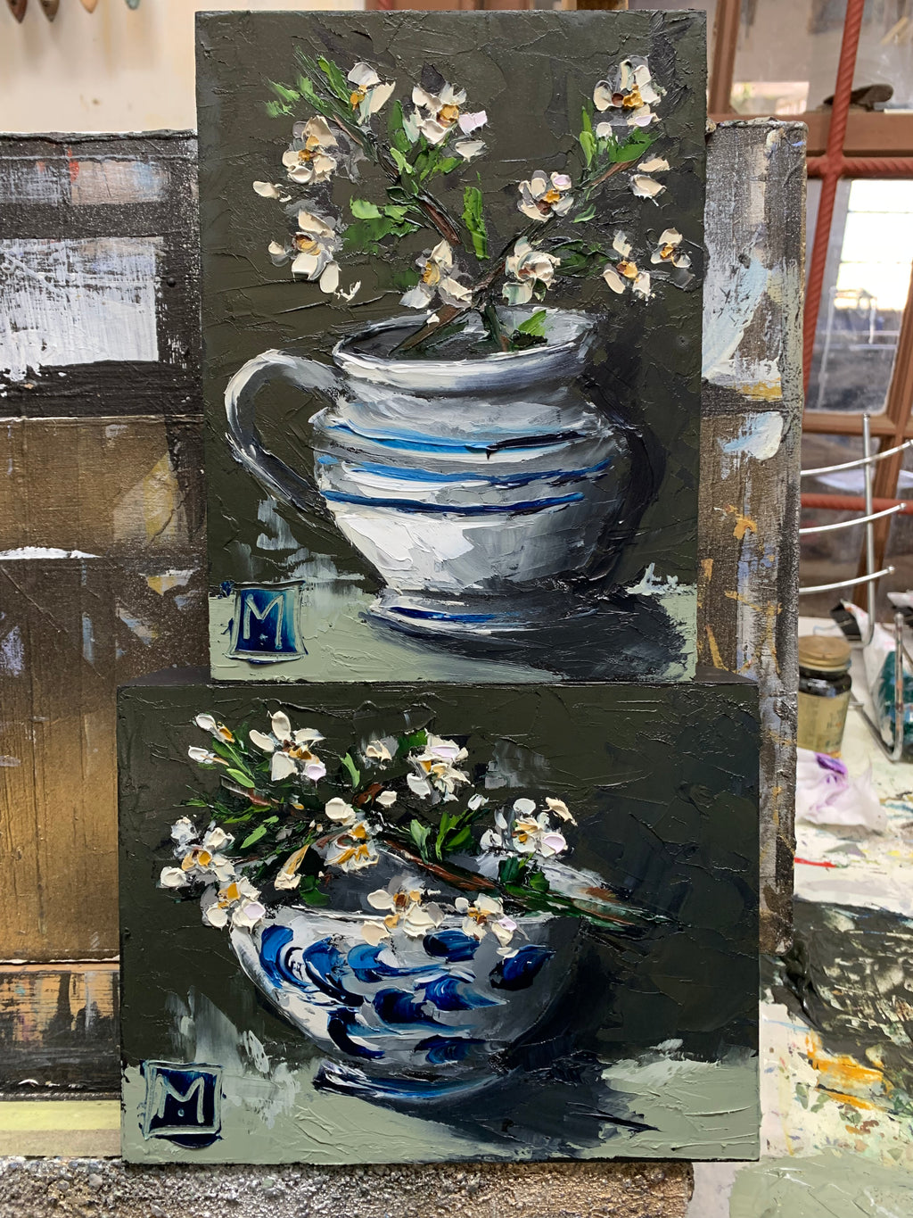 Blossoms in delft (set of two)