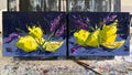 Splashes of yellow and lavender (set of two)
