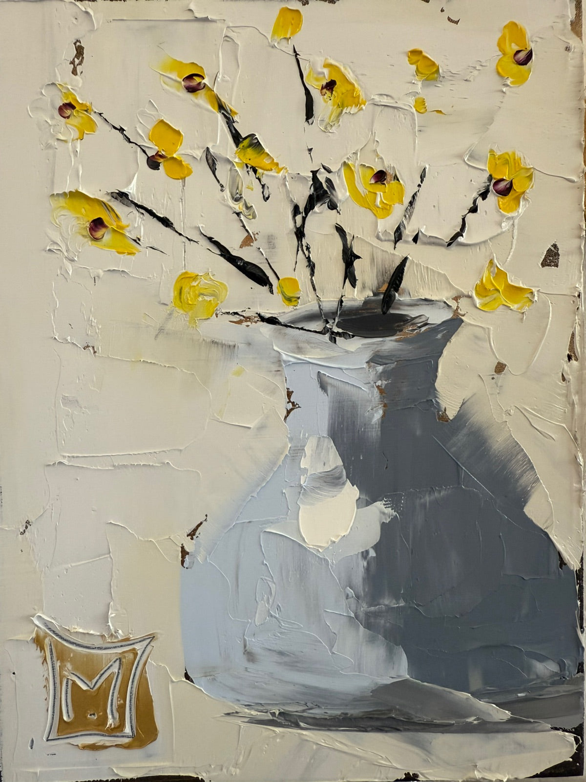 Soft pastel impasto florals (set)