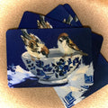 Placemat - 2 Sparrows on delft